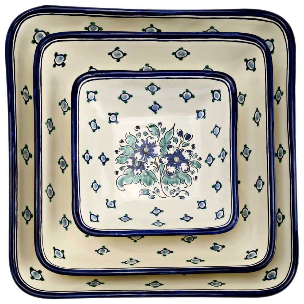 Ensaladeras cuadradas "Flores Azules y Verdes" (individuales o en pack) - Imagen 8