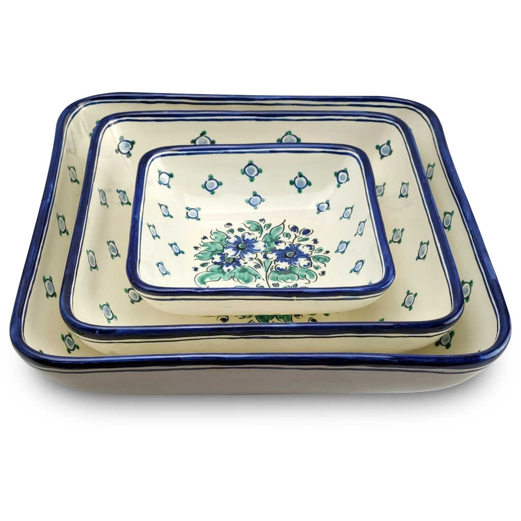 Ensaladeras cuadradas "Flores Azules y Verdes" (individuales o en pack) - Imagen 9