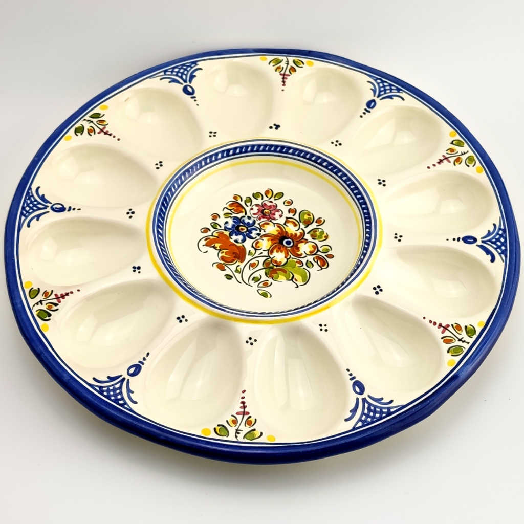 Alternative view of Plato huevera "Col. Margarita" (Azul)