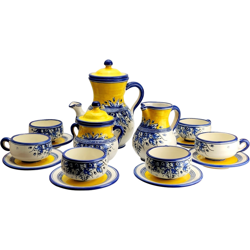 Juego de café "Amarillo y Azul"
