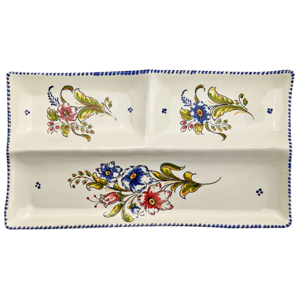 Bandeja 3 Compartimentos "Ramos de Flores" (31,5 cm)