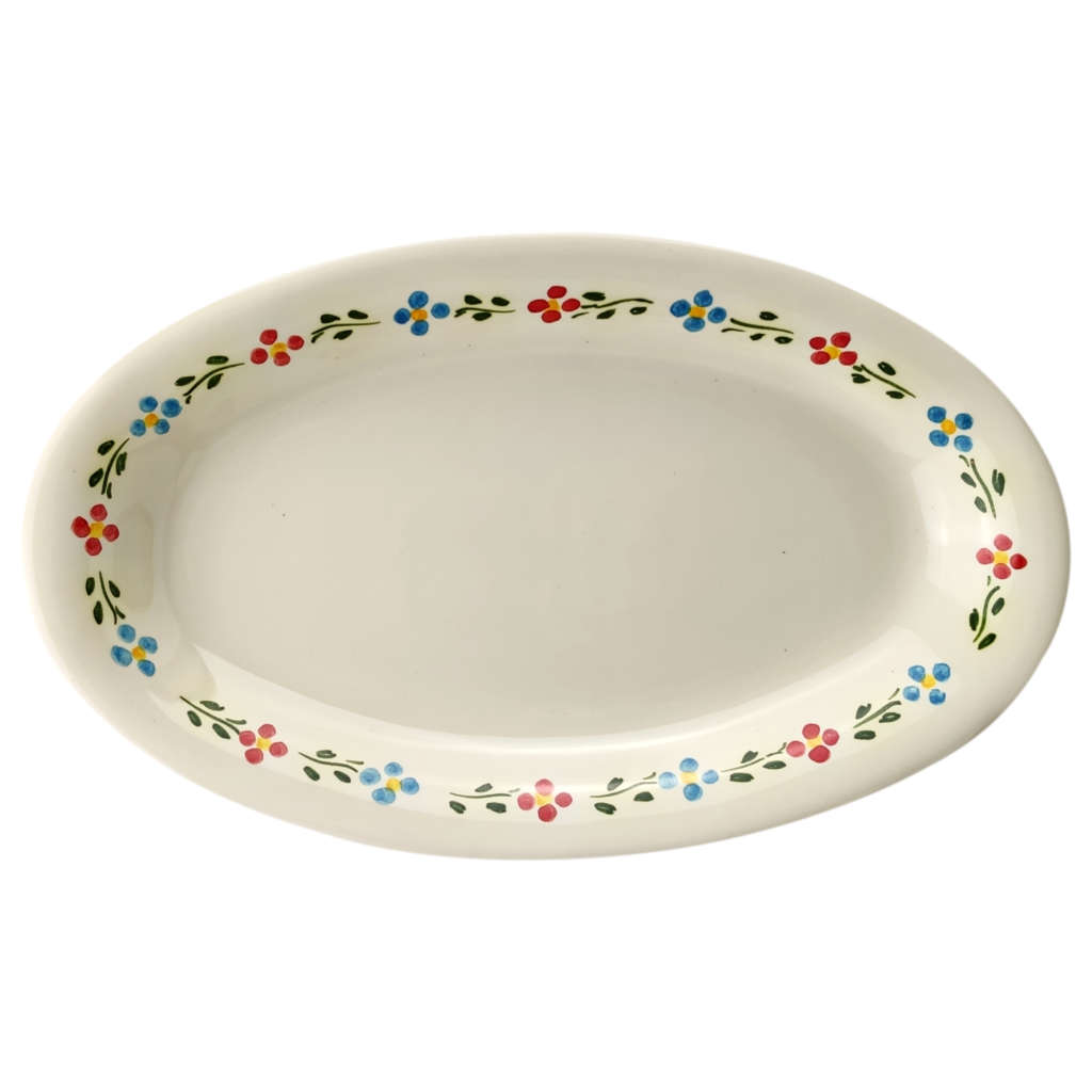 Bandejas Ovaladas "Flores de Puntos" (18 y 23,5 cm)