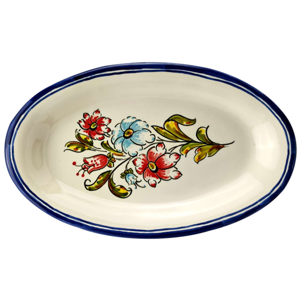 Bandejas Ovaladas "Ramo de Flores" (18 y 23,5 cm)