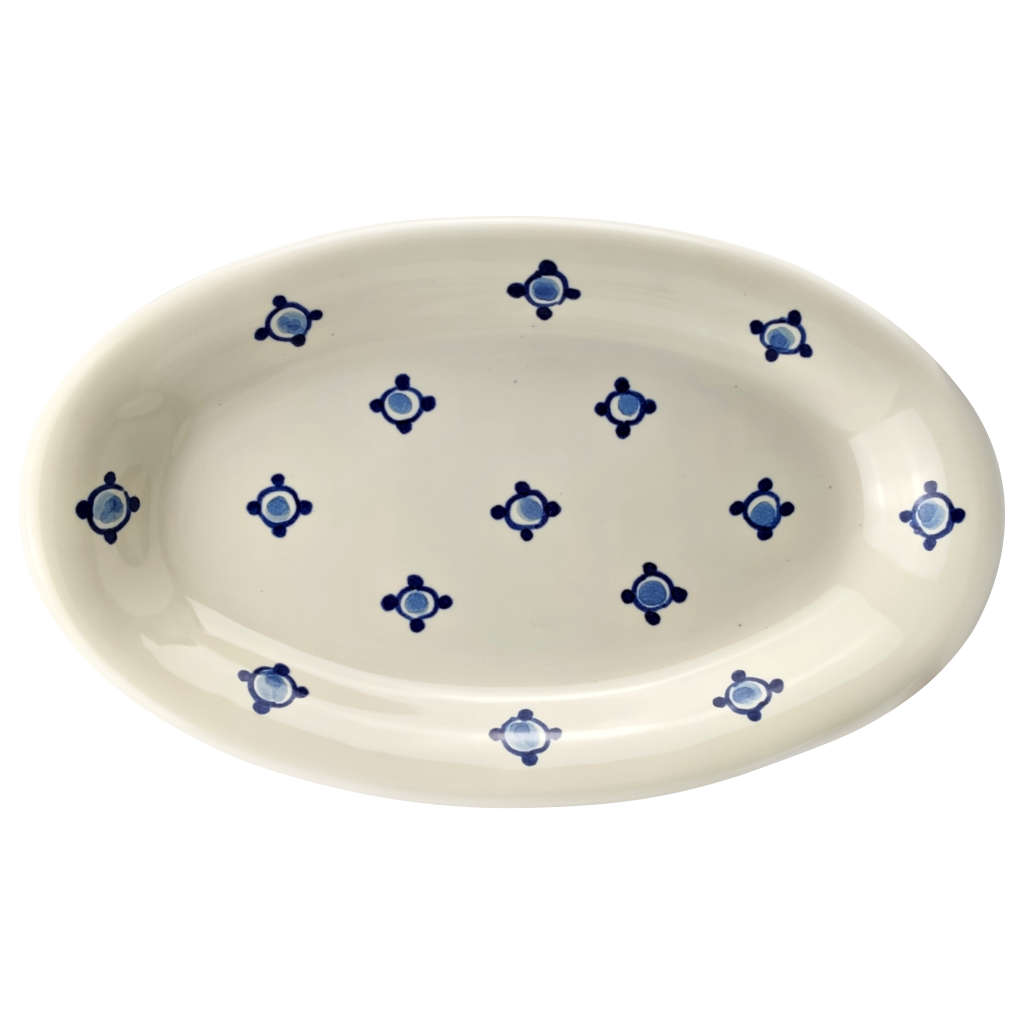 Bandejas Ovaladas "Puntos Azules" (18 y 23,5 cm)