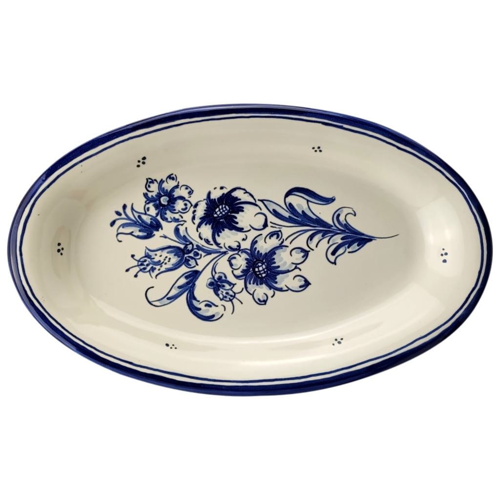 Bandejas Ovaladas "Ramo Azul" (18 y 23,5 cm)