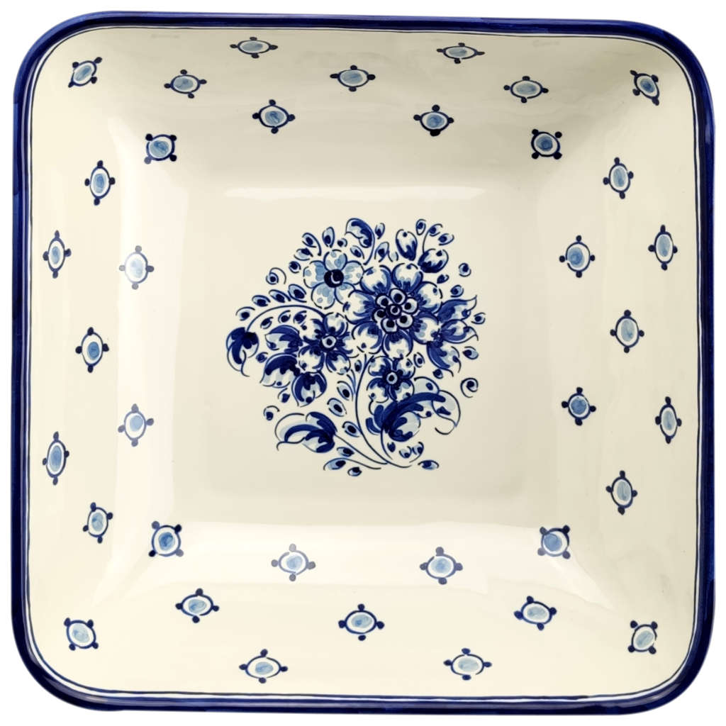 Alternative view of Ensaladeras cuadradas "Flores Azules" (individuales o en pack)