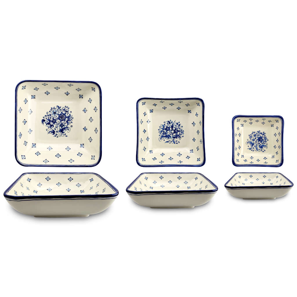 Ensaladeras cuadradas "Flores Azules" (individuales o en pack) - Imagen 7