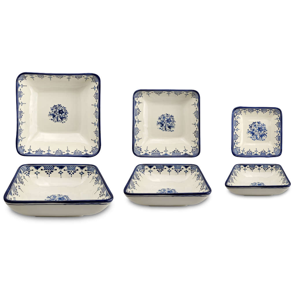 Ensaladeras cuadradas "Azul Flores" (individuales o en pack) - Imagen 7