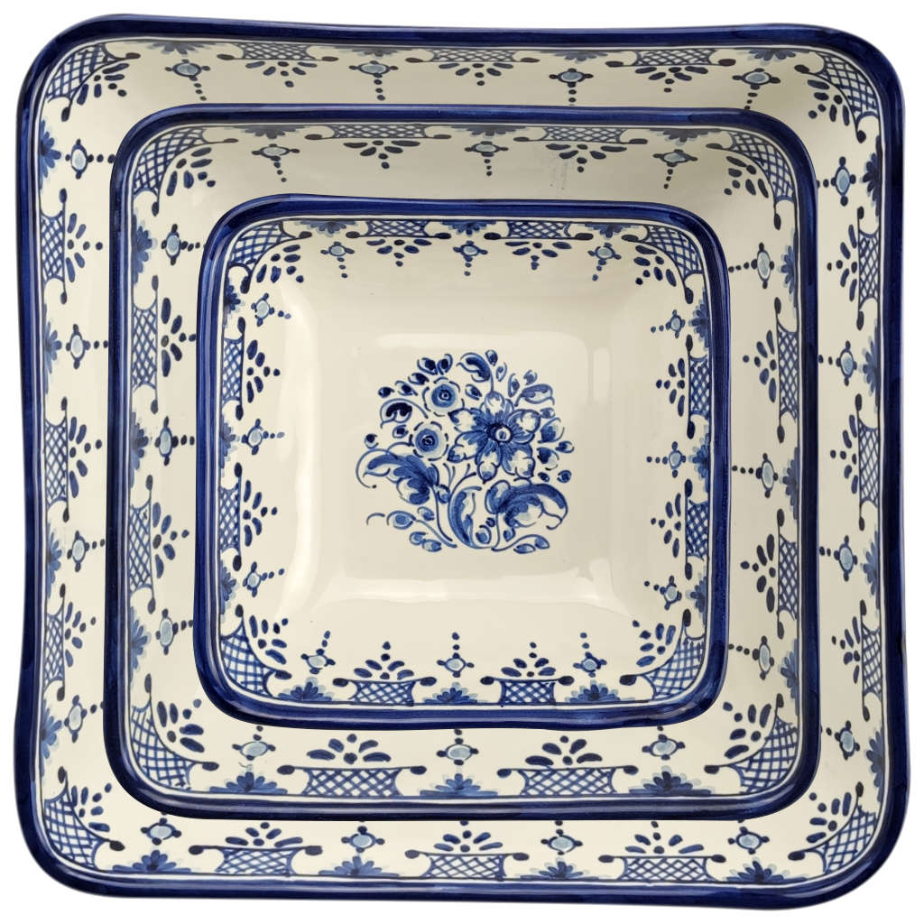 Ensaladeras cuadradas "Azul Flores" (individuales o en pack) - Imagen 5