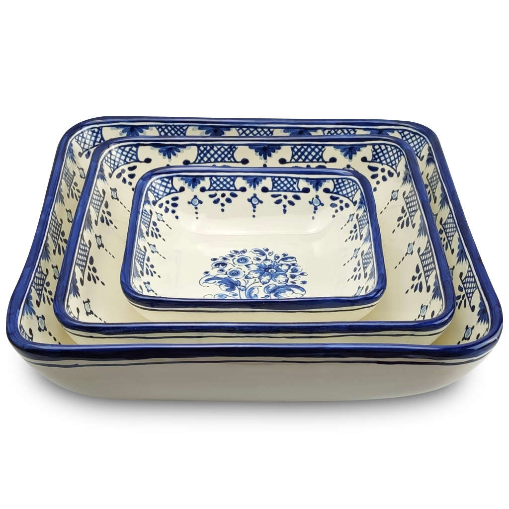 Ensaladeras cuadradas "Azul Flores" (individuales o en pack) - Imagen 6