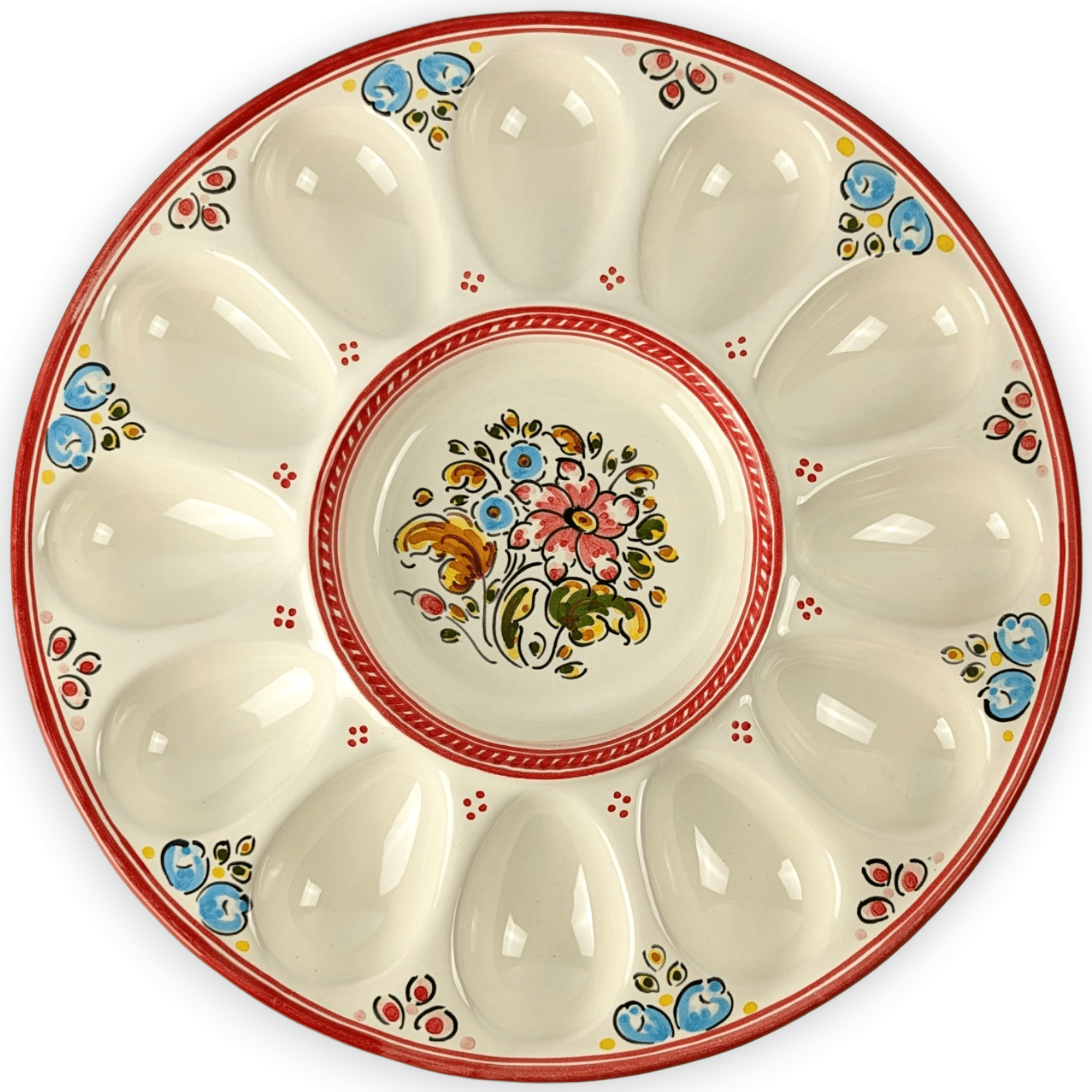 Plato huevera "Col. Margarita" (Rojo)