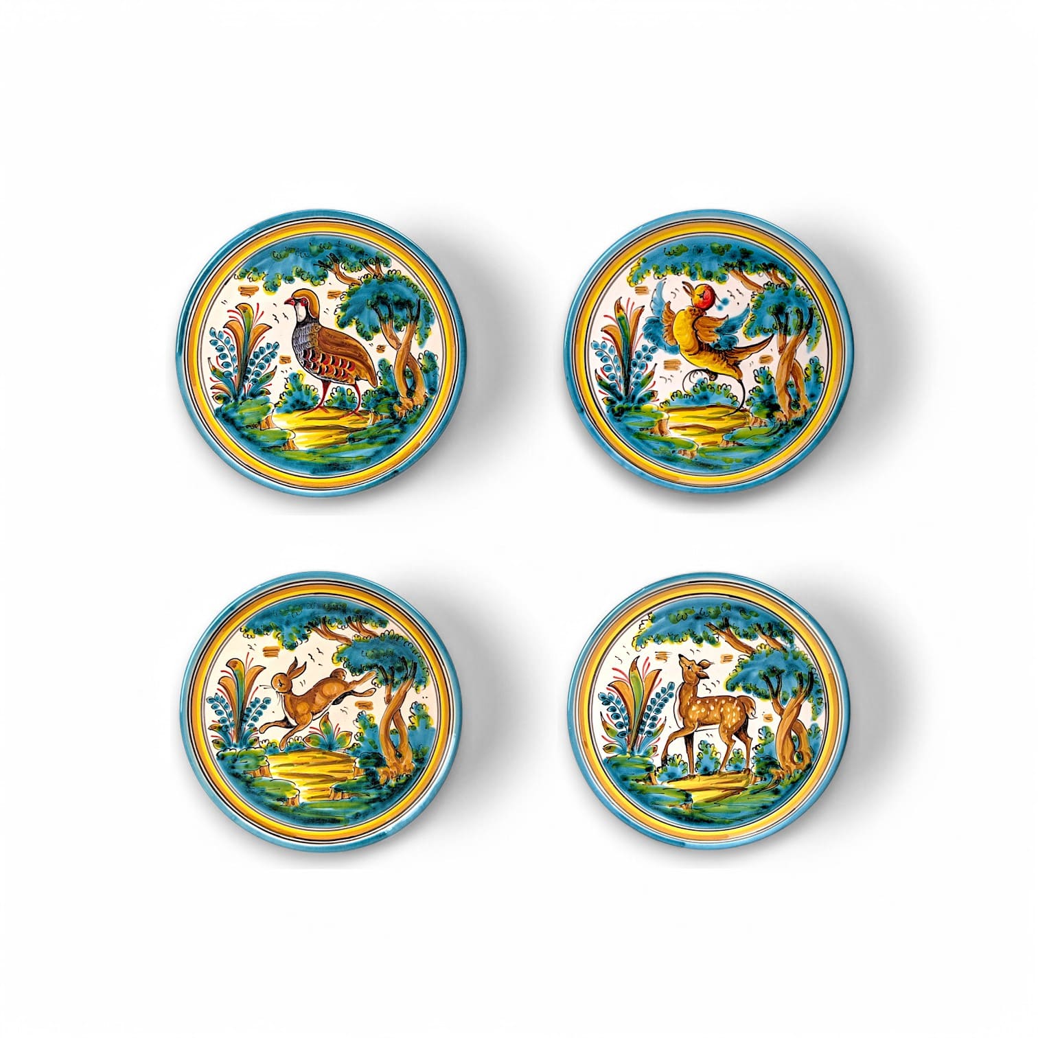 Juego de platos de "Montería de Puente" 24 cm (Pack de 4 platos)