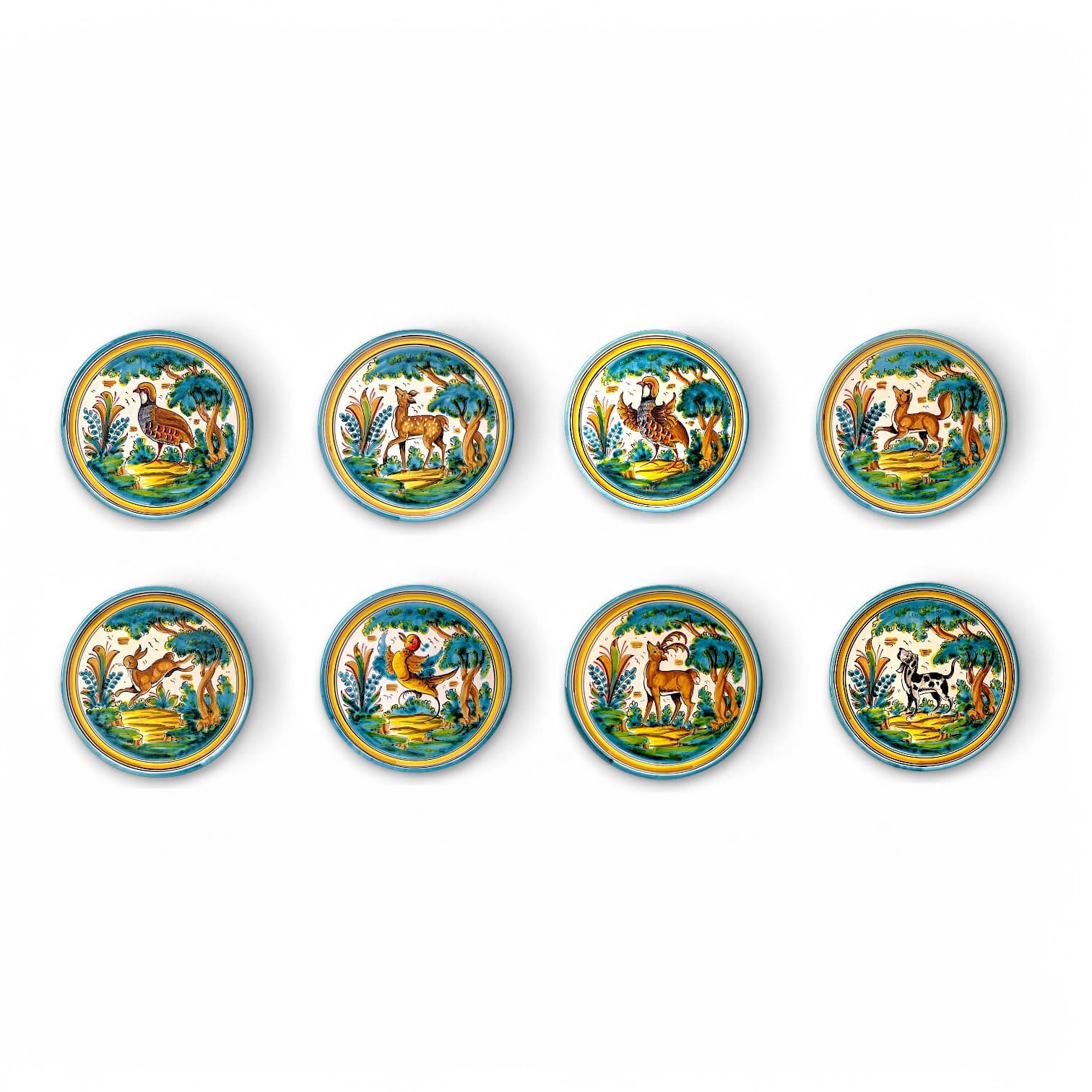 Juego de platos de "Montería de Puente" 24 cm (Pack de 8 platos)
