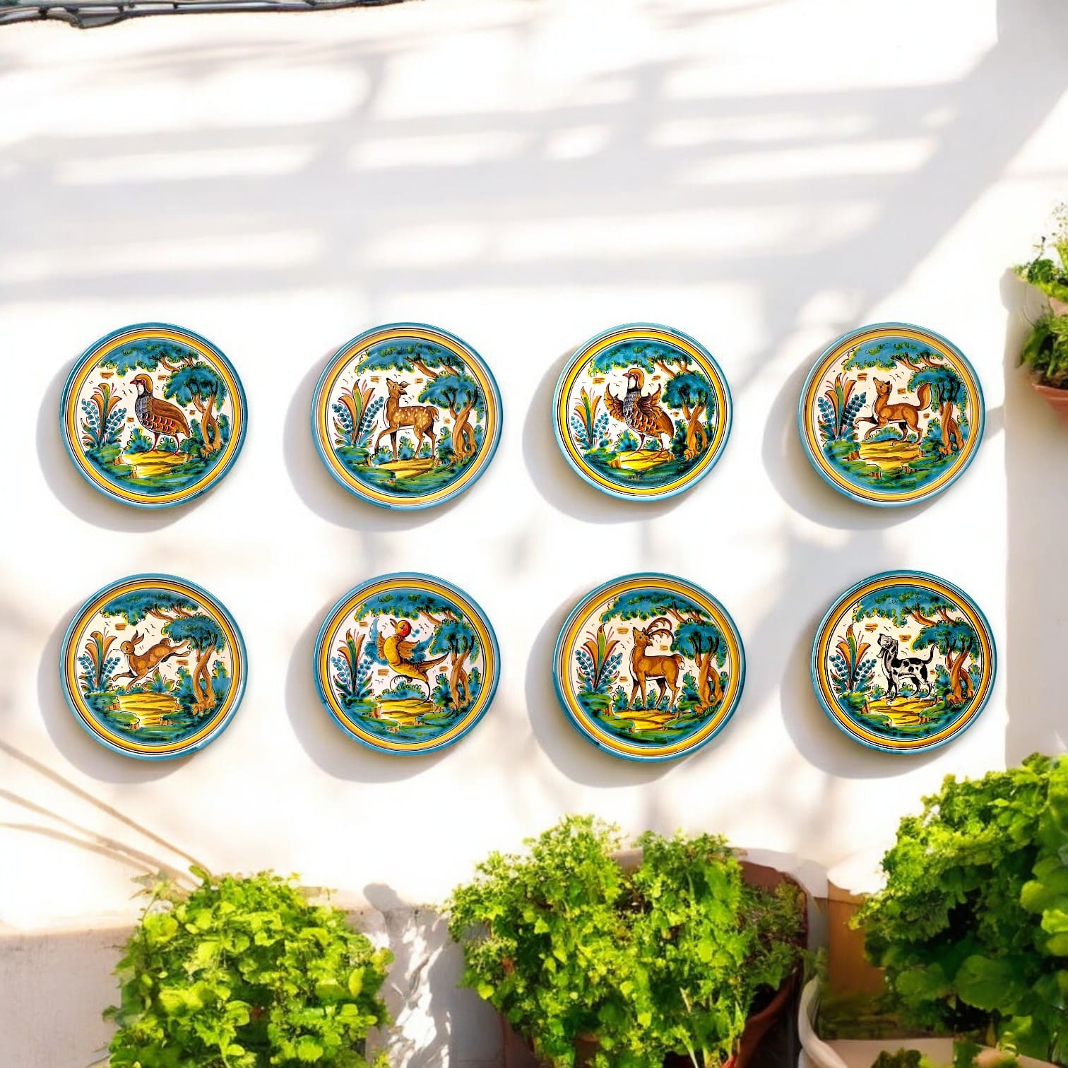 Alternative view of Juego de platos de "Montería de Puente" 24 cm (Pack de 8 platos)